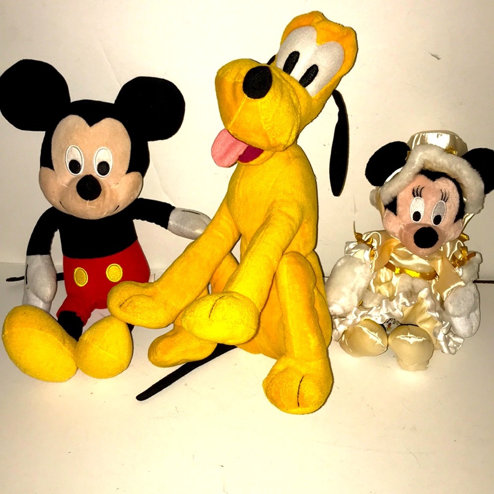 Disney Mickey Minnie & Pluto bundle lot plush